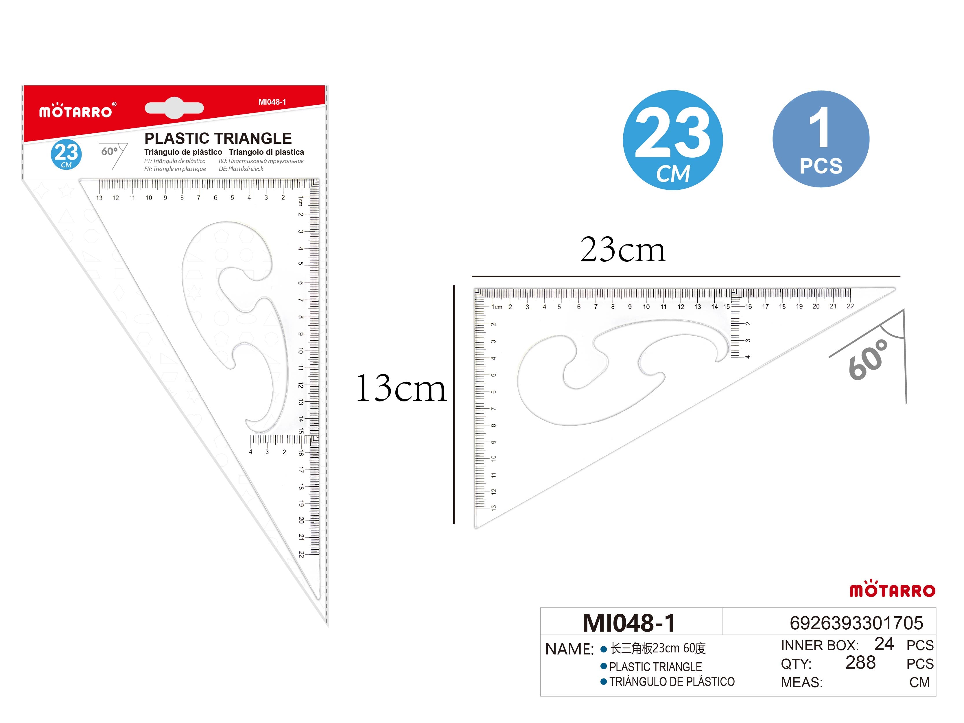 TRIANGULO DE PLASTICO 23cm 60HIPERCASA MX