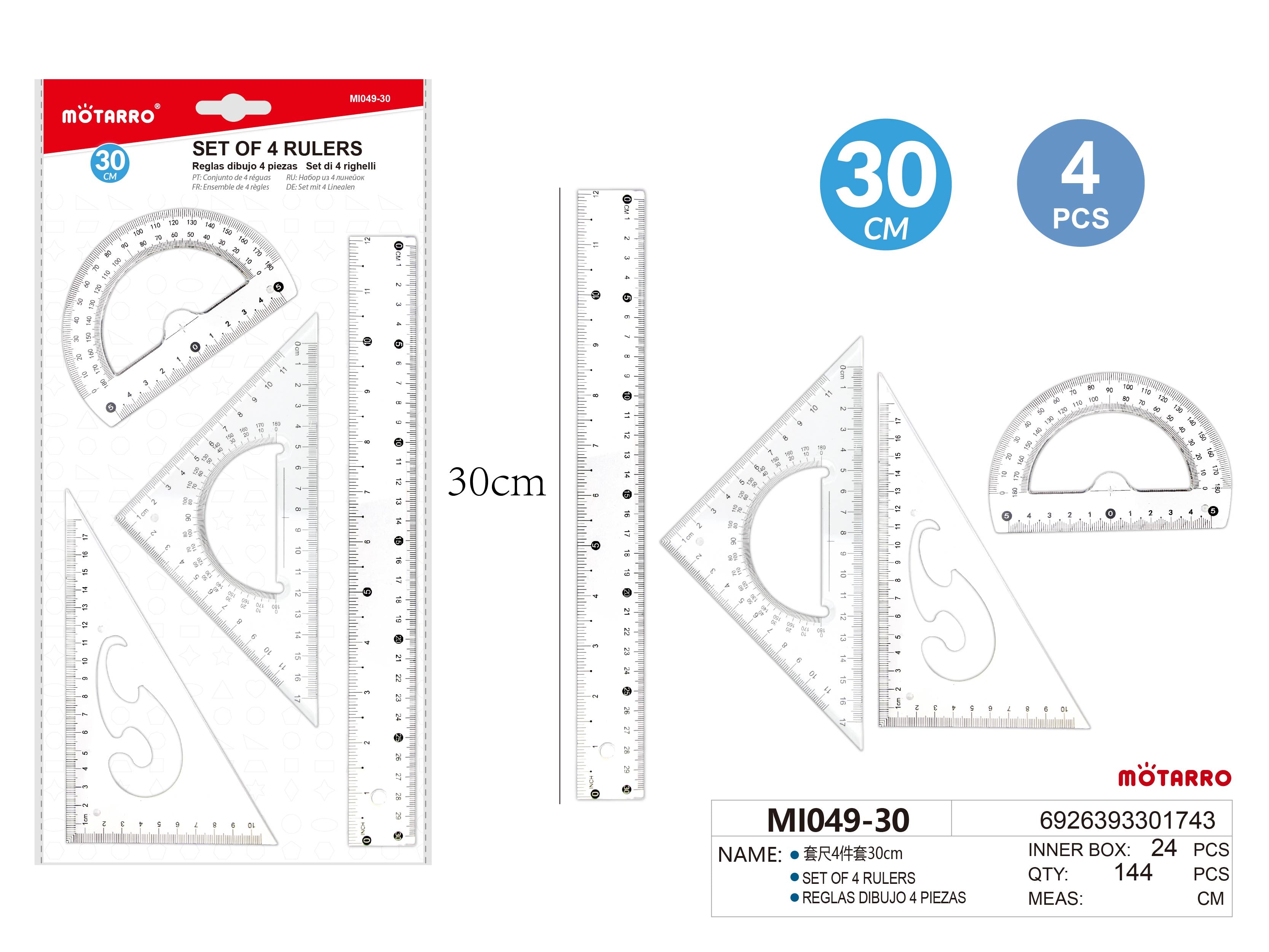 REGLAS DIBUJO 4 PIEZAS 430cmHIPERCASA MX
