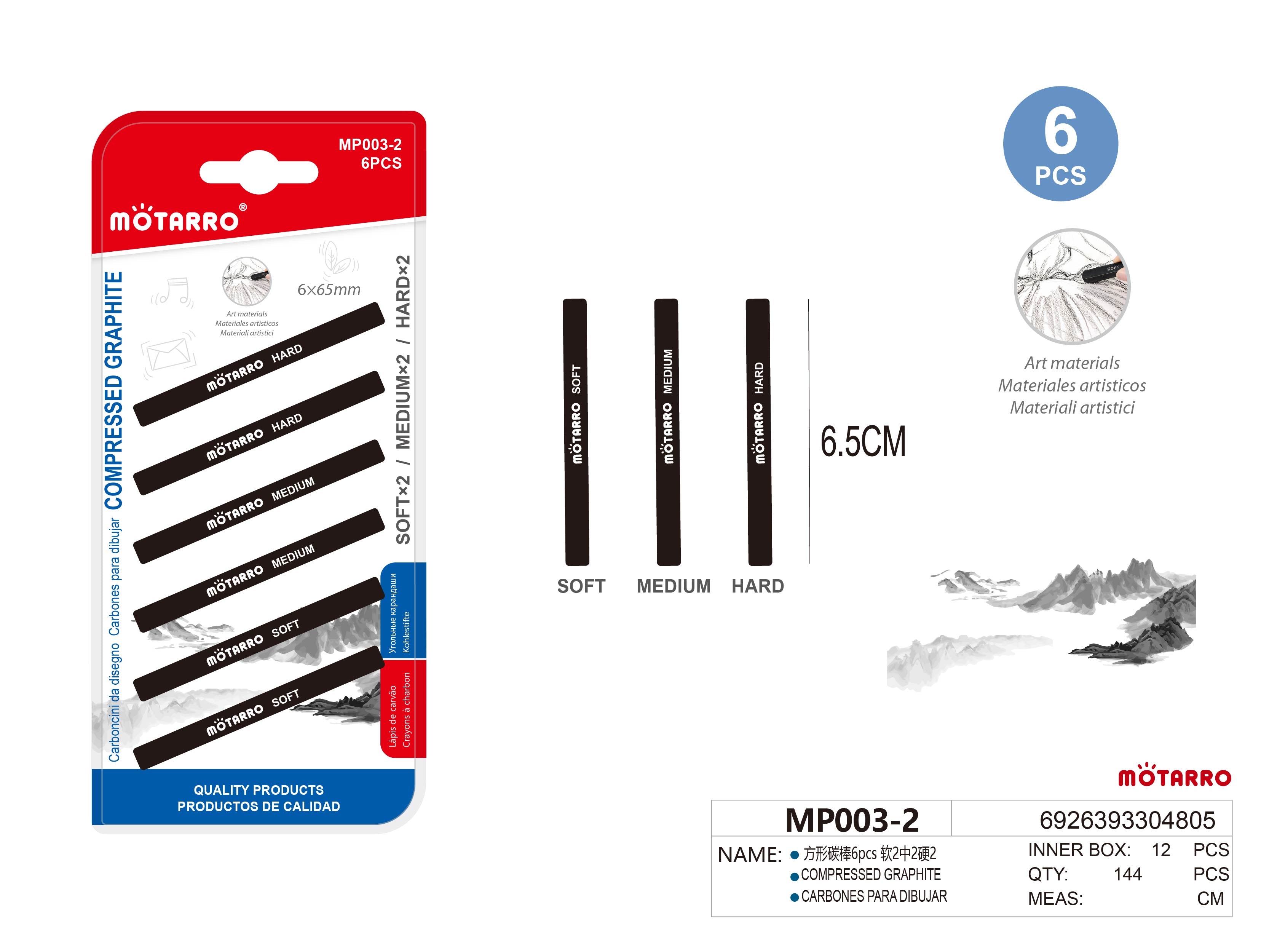 CARBONES PARA DIBUJAR 6pcs 222HIPERCASA MX
