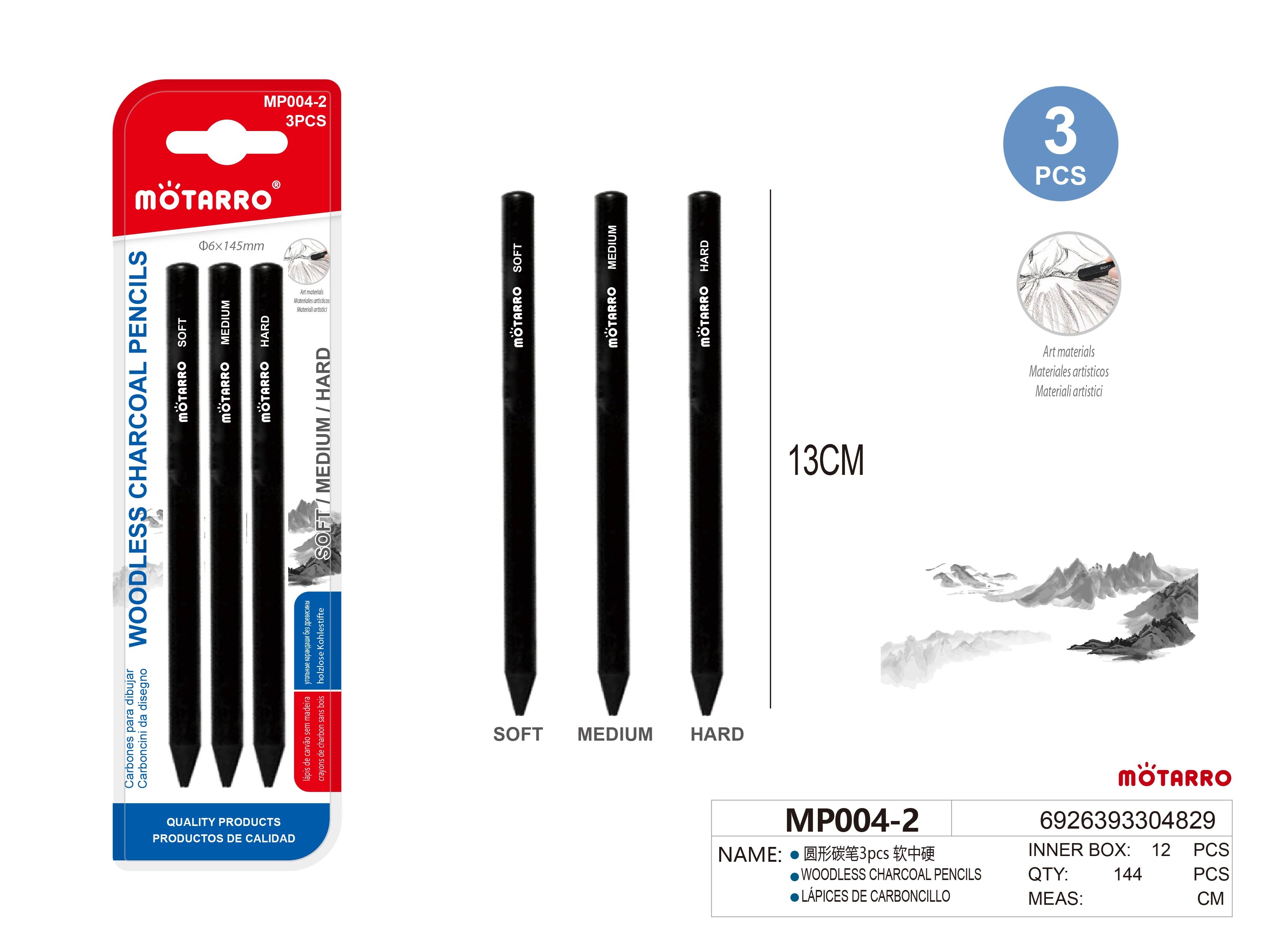 LAPICES DE CARBONCILLO 3pcsHIPERCASA MX
