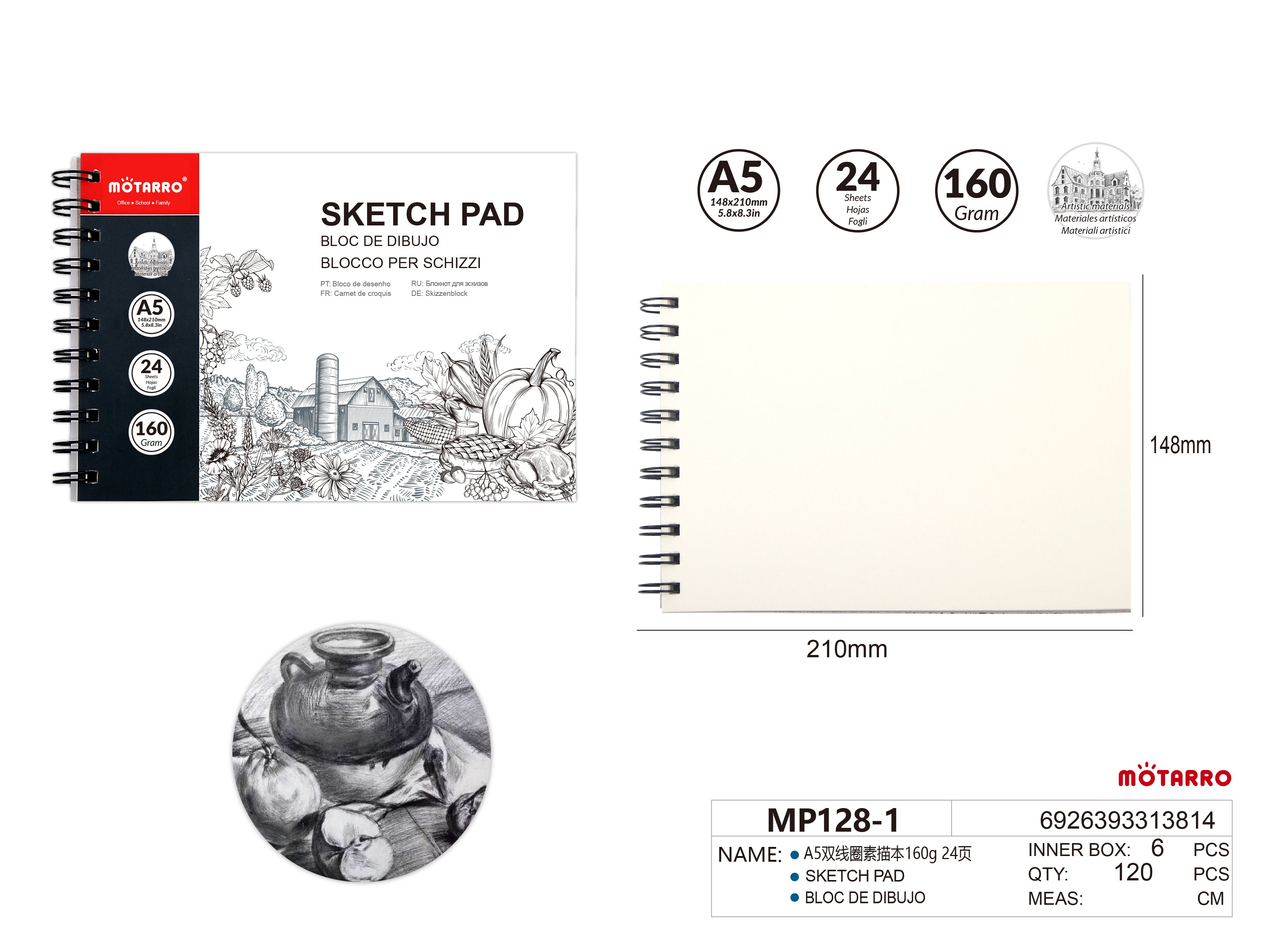 BLOC DE DIBUJO A5160g 24HIPERCASA MX