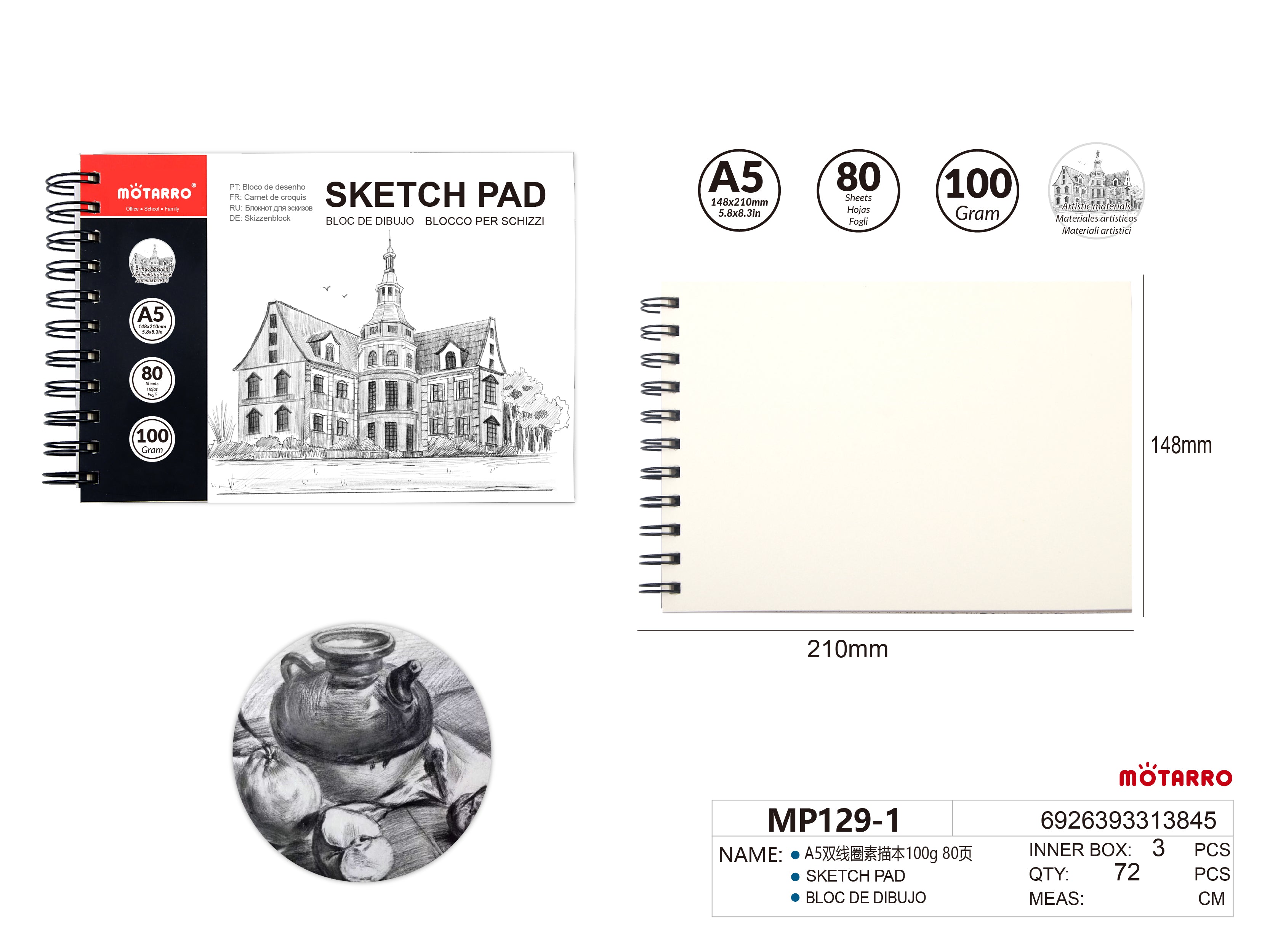 BLOC DE DIBUJO A5100g 80HIPERCASA MX