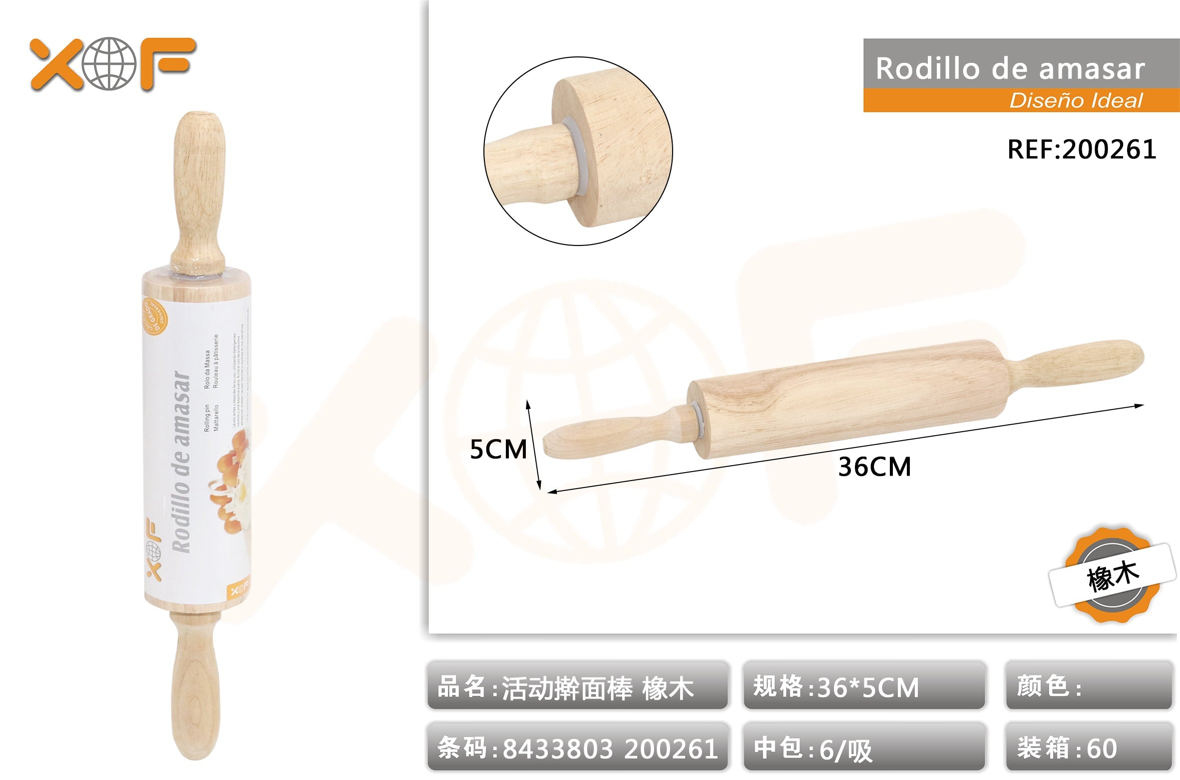 RODILLO AMASAR 5x36CM